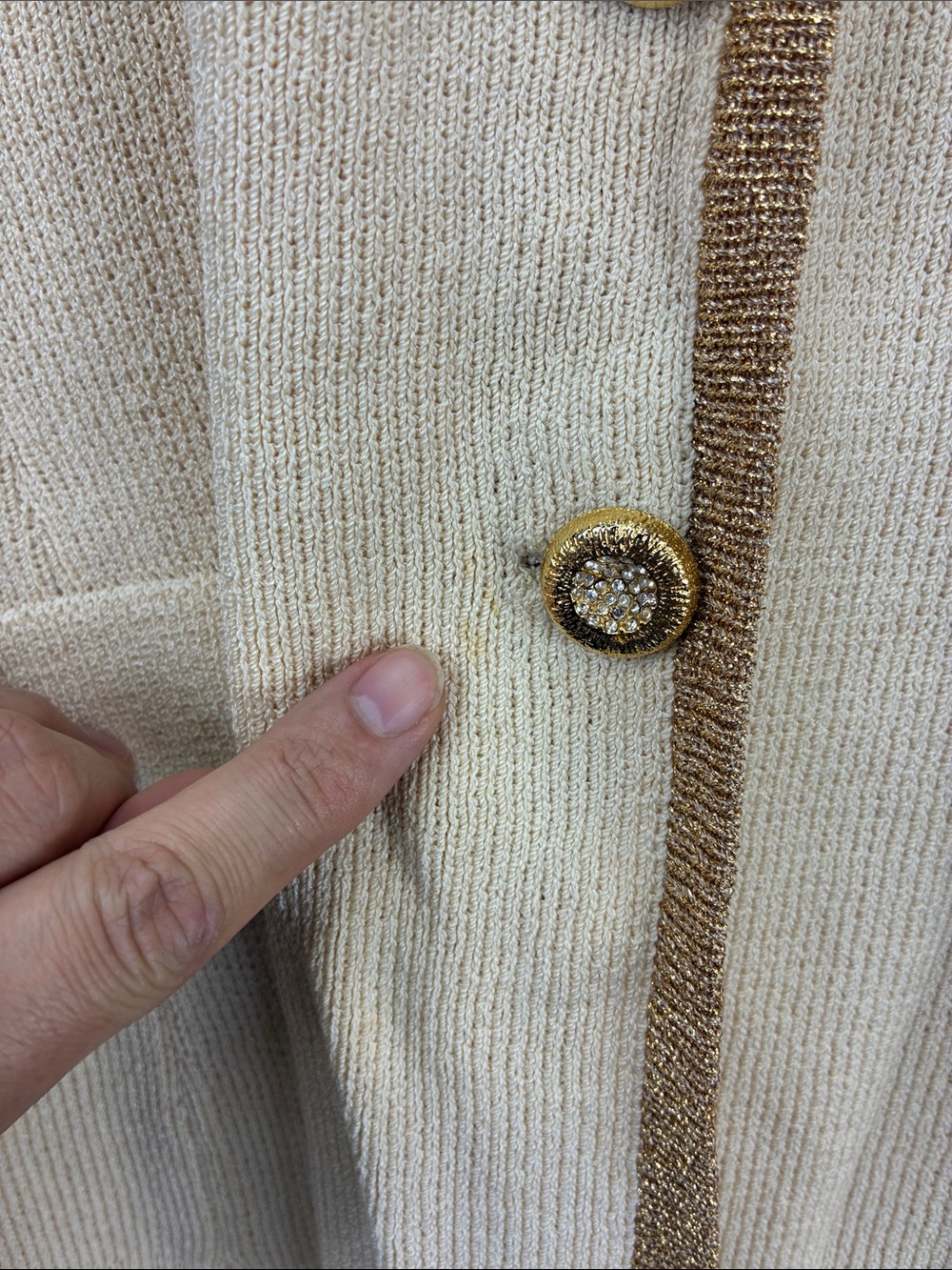 Mirabeau Collection Evening Jacket‎ Women’s 12 Beige Wool Rayon Button USA Chic - Picture 5 of 14